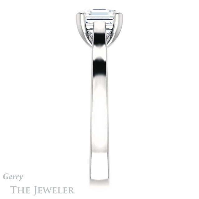 14k White Gold Asscher Cut Forever One Engagement Ring Setting #GTJ948-asscher-fo-w