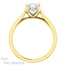 14k Yellow Gold Asscher Cut Forever One Engagement Ring Setting #GTJ948-asscher-fo-y