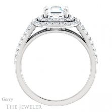 14k White Gold Asscher Cut Forever One Engagement Ring Setting #GTJ949-asscher-fo-w 2 14k White Gold Asscher Cut Forever One Engagement Ring Setting #GTJ949-asscher-fo-w