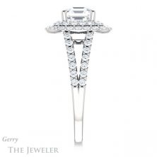 14k White Gold Asscher Cut Forever One Engagement Ring Setting #GTJ949-asscher-fo-w 3 14k White Gold Asscher Cut Forever One Engagement Ring Setting #GTJ949-asscher-fo-w