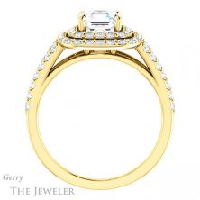 14k Yellow Gold Asscher Cut Forever One Engagement Ring Setting #GTJ949-asscher-fo-y