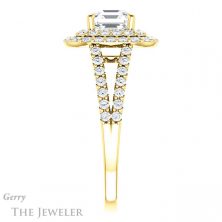 14k Yellow Gold Asscher Cut Forever One Engagement Ring Setting #GTJ949-asscher-fo-y