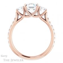 14k Rose Gold Asscher Cut Forever One Engagement Ring Setting #GTJ950-asscher-fo-r 2 14k Rose Gold Asscher Cut Forever One Engagement Ring Setting #GTJ950-asscher-fo-r