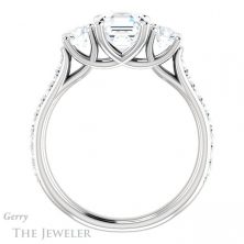14k White Gold Asscher Cut Forever One Engagement Ring Setting #GTJ950-asscher-fo-w