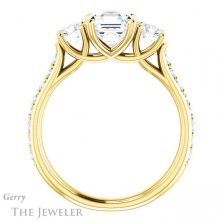 14k Yellow Gold Asscher Cut Forever One Engagement Ring Setting #GTJ950-asscher-fo-y