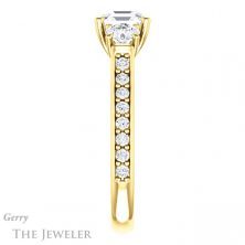 14k Yellow Gold Asscher Cut Forever One Engagement Ring Setting #GTJ950-asscher-fo-y