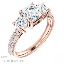 14k Rose Gold Asscher Cut Forever One Engagement Ring Setting #GTJ951-asscher-fo-r