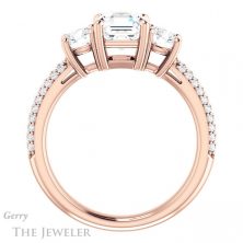 14k Rose Gold Asscher Cut Forever One Engagement Ring Setting #GTJ951-asscher-fo-r