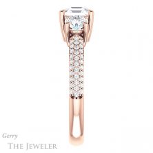 14k Rose Gold Asscher Cut Forever One Engagement Ring Setting #GTJ951-asscher-fo-r