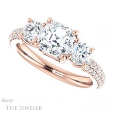 14k Rose Gold Asscher Cut Forever One Engagement Ring Setting #GTJ951-asscher-fo-r