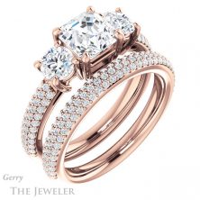 14k Rose Gold Asscher Cut Forever One Engagement Ring Setting #GTJ951-asscher-fo-r