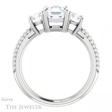 14k White Gold Asscher Cut Forever One Engagement Ring Setting #GTJ951-asscher-fo-w