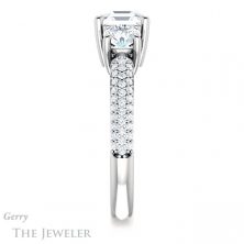 14k White Gold Asscher Cut Forever One Engagement Ring Setting #GTJ951-asscher-fo-w