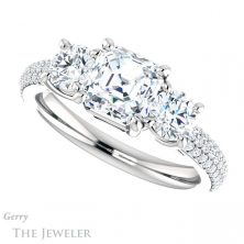 14k White Gold Asscher Cut Forever One Engagement Ring Setting #GTJ951-asscher-fo-w