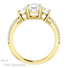 14k Yellow Gold Asscher Cut Forever One Engagement Ring Setting #GTJ951-asscher-fo-y