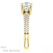 14k Yellow Gold Asscher Cut Forever One Engagement Ring Setting #GTJ951-asscher-fo-y