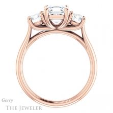 14k Rose Gold Asscher Cut Forever One Engagement Ring Setting #GTJ953-asscher-fo-r 2 14k Rose Gold Asscher Cut Forever One Engagement Ring Setting #GTJ953-asscher-fo-r