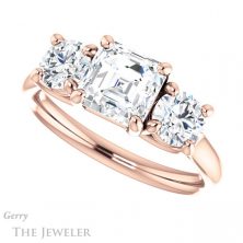 14k Rose Gold Asscher Cut Forever One Engagement Ring Setting #GTJ953-asscher-fo-r 5 14k Rose Gold Asscher Cut Forever One Engagement Ring Setting #GTJ953-asscher-fo-r