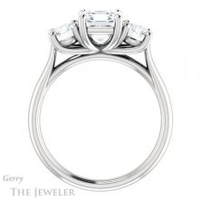 14k White Gold Asscher Cut Forever One Engagement Ring Setting #GTJ953-asscher-fo-w