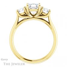 14k Yellow Gold Asscher Cut Forever One Engagement Ring Setting #GTJ953-asscher-fo-y 2 14k Yellow Gold Asscher Cut Forever One Engagement Ring Setting #GTJ953-asscher-fo-y