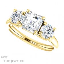 14k Yellow Gold Asscher Cut Forever One Engagement Ring Setting #GTJ953-asscher-fo-y 5 14k Yellow Gold Asscher Cut Forever One Engagement Ring Setting #GTJ953-asscher-fo-y