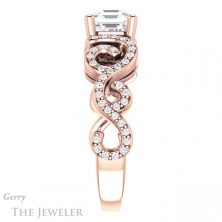 14k Rose Gold Asscher Cut Forever One Engagement Ring Setting #GTJ956-asscher-fo-r 3 14k Rose Gold Asscher Cut Forever One Engagement Ring Setting #GTJ956-asscher-fo-r