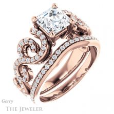 14k Rose Gold Asscher Cut Forever One Engagement Ring Setting #GTJ956-asscher-fo-r 6 14k Rose Gold Asscher Cut Forever One Engagement Ring Setting #GTJ956-asscher-fo-r