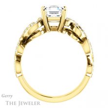 14k Yellow Gold Asscher Cut Forever One Engagement Ring Setting #GTJ956-asscher-fo-y 2 14k Yellow Gold Asscher Cut Forever One Engagement Ring Setting #GTJ956-asscher-fo-y