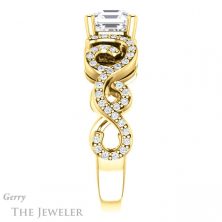 14k Yellow Gold Asscher Cut Forever One Engagement Ring Setting #GTJ956-asscher-fo-y 3 14k Yellow Gold Asscher Cut Forever One Engagement Ring Setting #GTJ956-asscher-fo-y