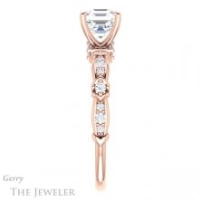 14k Rose Gold Asscher Cut Forever One Engagement Ring Setting #GTJ957-asscher-fo-r