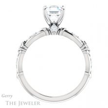 14k White Gold Asscher Cut Forever One Engagement Ring Setting #GTJ957-asscher-fo-w