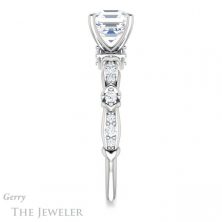 14k White Gold Asscher Cut Forever One Engagement Ring Setting #GTJ957-asscher-fo-w