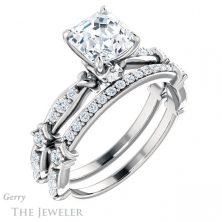 14k White Gold Asscher Cut Forever One Engagement Ring Setting #GTJ957-asscher-fo-w