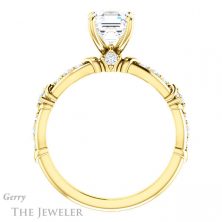 14k Yellow Gold Asscher Cut Forever One Engagement Ring Setting #GTJ957-asscher-fo-y 2 14k Yellow Gold Asscher Cut Forever One Engagement Ring Setting #GTJ957-asscher-fo-y