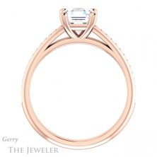 14k Rose Gold Asscher Cut Forever One Engagement Ring Setting #GTJ960-asscher-fo-r