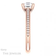 14k Rose Gold Asscher Cut Forever One Engagement Ring Setting #GTJ960-asscher-fo-r