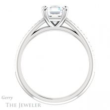 14k White Gold Asscher Cut Forever One Engagement Ring Setting #GTJ960-asscher-fo-w 2 14k White Gold Asscher Cut Forever One Engagement Ring Setting #GTJ960-asscher-fo-w