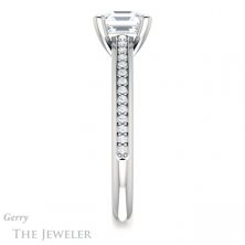 14k White Gold Asscher Cut Forever One Engagement Ring Setting #GTJ960-asscher-fo-w 3 14k White Gold Asscher Cut Forever One Engagement Ring Setting #GTJ960-asscher-fo-w