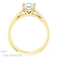 14k Yellow Gold Asscher Cut Forever One Engagement Ring Setting #GTJ960-asscher-fo-y