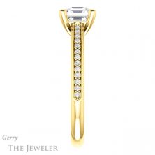 14k Yellow Gold Asscher Cut Forever One Engagement Ring Setting #GTJ960-asscher-fo-y