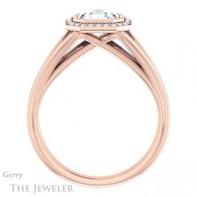 14k Rose Gold Asscher Cut Forever One Engagement Ring Setting #GTJ964-asscher-fo-r