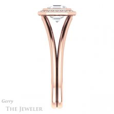 14k Rose Gold Asscher Cut Forever One Engagement Ring Setting #GTJ964-asscher-fo-r