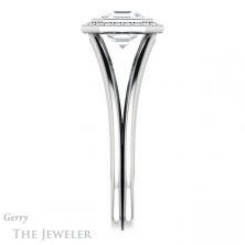 14k White Gold Asscher Cut Forever One Engagement Ring Setting #GTJ964-asscher-fo-w