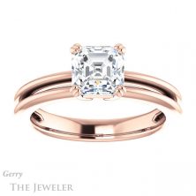 14k Rose Gold Asscher Cut Forever One Engagement Ring Setting #GTJ966-asscher-fo-r