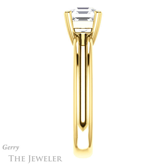 14k Yellow Gold Asscher Cut Forever One Engagement Ring Setting #GTJ966-asscher-fo-y 3 14k Yellow Gold Asscher Cut Forever One Engagement Ring Setting #GTJ966-asscher-fo-y