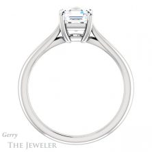 14k White Gold Asscher Cut Forever One Engagement Ring Setting #GTJ967-asscher-fo-w 2 14k White Gold Asscher Cut Forever One Engagement Ring Setting #GTJ967-asscher-fo-w
