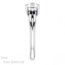 14k White Gold Asscher Cut Forever One Engagement Ring Setting #GTJ967-asscher-fo-w 3 14k White Gold Asscher Cut Forever One Engagement Ring Setting #GTJ967-asscher-fo-w