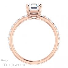 14k Rose Gold Asscher Cut Forever One Engagement Ring Setting #GTJ968-asscher-fo-r