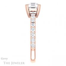 14k Rose Gold Asscher Cut Forever One Engagement Ring Setting #GTJ968-asscher-fo-r