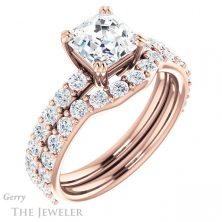 14k Rose Gold Asscher Cut Forever One Engagement Ring Setting #GTJ968-asscher-fo-r